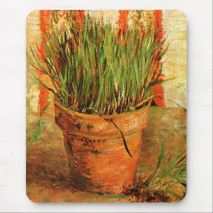 Blumentopf mit Chives (F337) Van Gogh Fine Art Mousepad