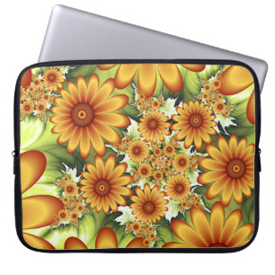 Blumentraum, Moderne Abstrakte Blume Fraktal Kunst Laptopschutzhülle