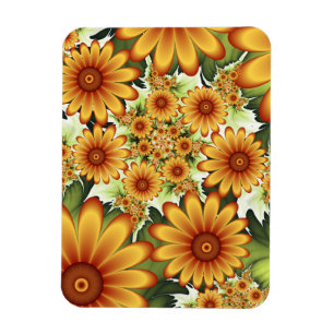 Blumentraum, Moderne Abstrakte Blume Fraktal Kunst Magnet