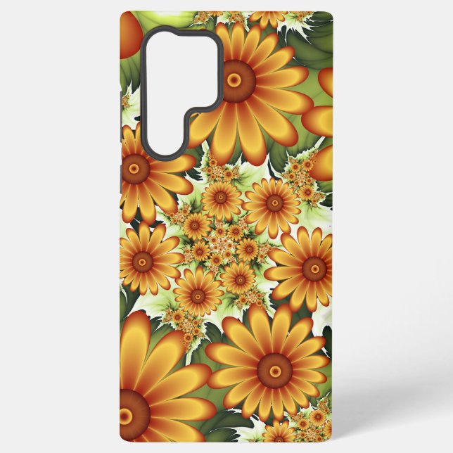 Blumentraum, Moderne Abstrakte Blume Fraktal Kunst Samsung Galaxy Hülle (Rückseite)