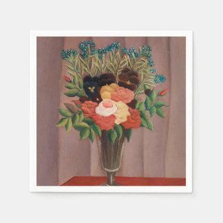 Blumenträume, Bouquet der Blume von Henri Rousseau Serviette