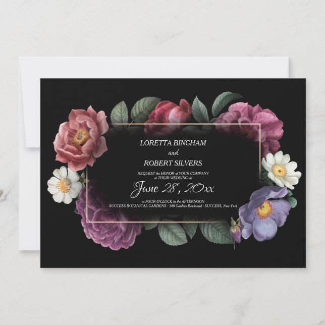 Blumenträume Einladung zur Hochzeit (Vorderseite)