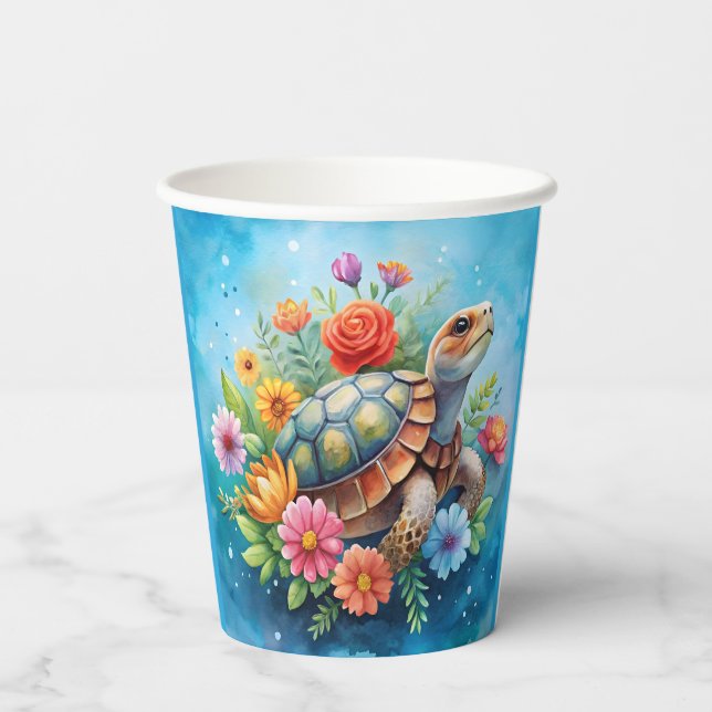 Blumenturtle Pappbecher (Rückseite)