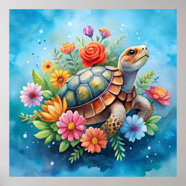 Blumenturtle Poster (Vorne)