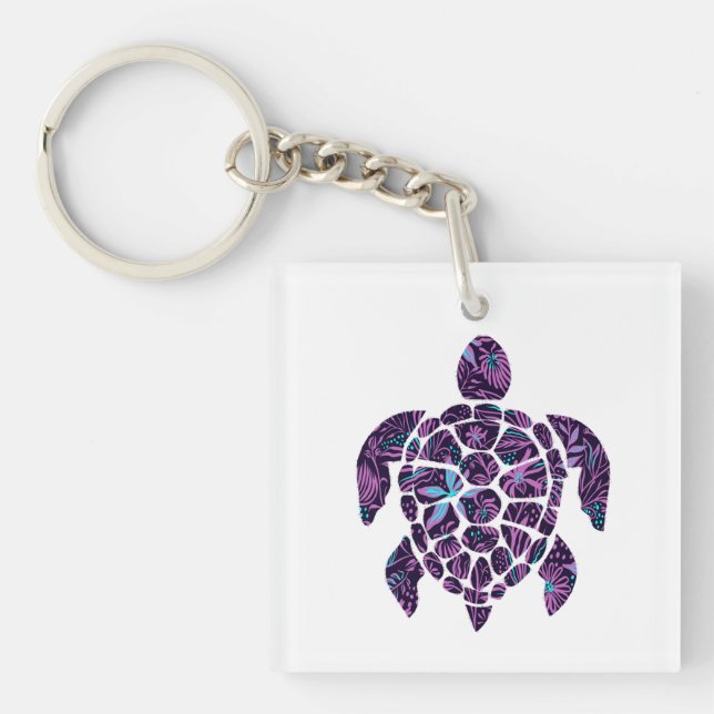 Blumenturtle Schlüsselanhänger (Vorderseite)