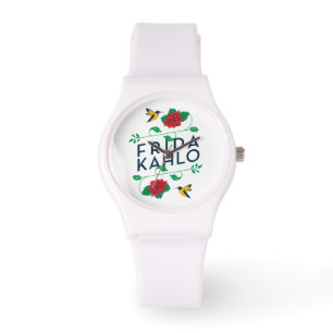 Blumentypographie Frida Kahlos   Armbanduhr