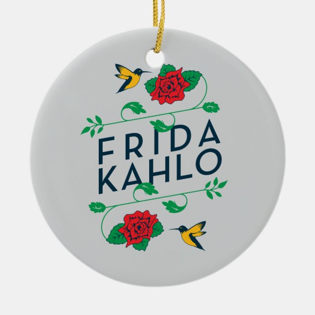 Blumentypographie Frida Kahlos | Keramikornament (Vorne)