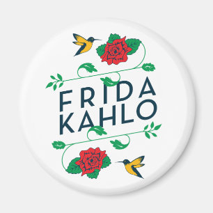 Blumentypographie Frida Kahlos   Magnet