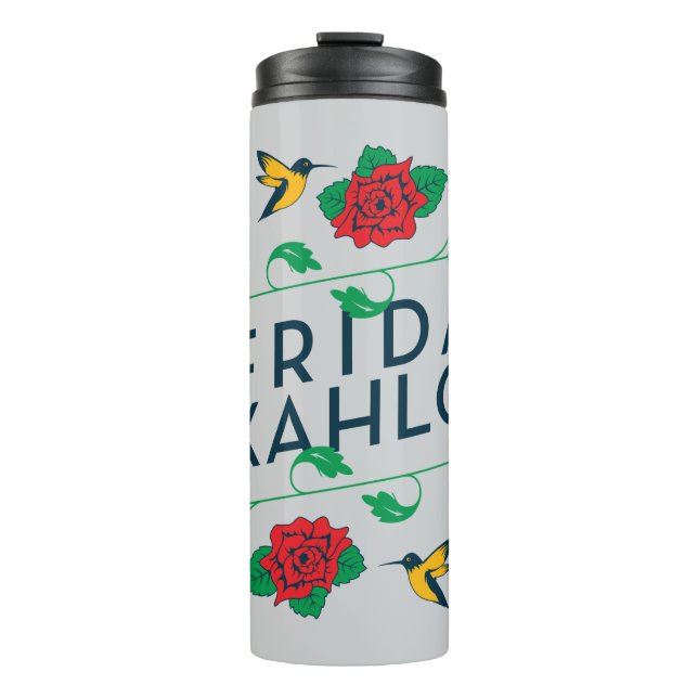 Blumentypographie Frida Kahlos | Thermosbecher (Vorderseite)
