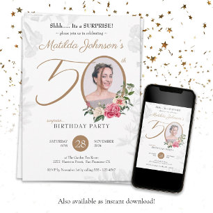 Blumenüberraschen 50. Geburtstag Einladung