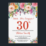 Blumenüberraschung 30. Geburtstag Einladung Rot<br><div class="desc">Blumenüberraschung 30. Geburtstag Einladung für Frauen. Aquarellfarbene Blume Rot,  Rosa,  Gelb,  orange,  Lila Blume. Erwachsener zum Geburtstag. 30. 40. 50. 60. 70. 80. 90. 100. 13. 15. 16. 18. 20. Für weitere Anpassungen klicken Sie bitte auf die Schaltfläche "Anpassen" und verwenden Sie unser Designwerkzeug,  um diese Vorlage zu ändern.</div>