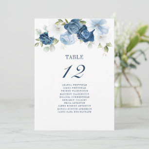 Blumenübersicht Tischnummer 12 Sitzplakette