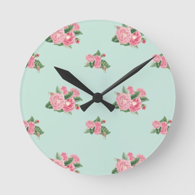 Blumenuhr Runde Wanduhr (Vorderseite)