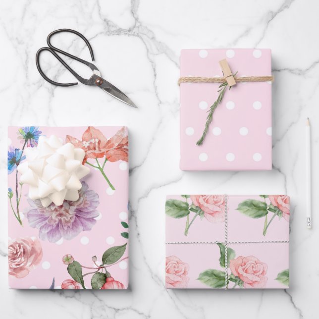 Blumenumhüllungspapier für jeden Anlass Geschenkpapier Set (Vorderseite)