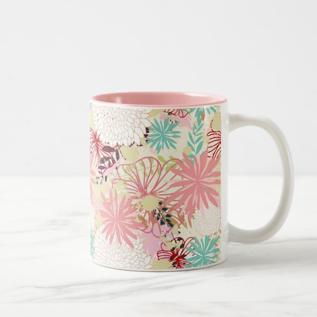 Blumenuntergrund 4 zweifarbige tasse (Rechts)