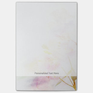 Blumenuntergrund mit Aquarell-Blume Post-it Klebezettel