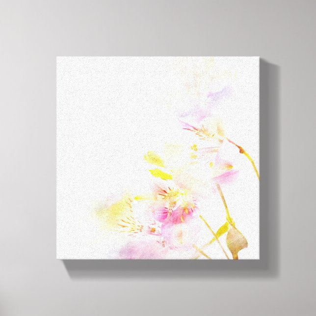 Blumenuntergrund mit Aquarellfarben-Blume Leinwanddruck (Vorderseite)