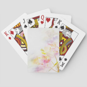 Blumenuntergrund mit Aquarellfarben-Blume Spielkarten