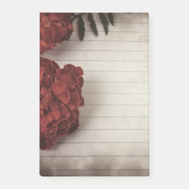 Blumenuntergrund mit Papierverschluss Post-it Klebezettel (Vorderseite)