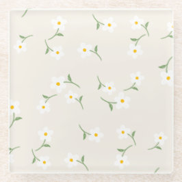 Blumenuntersetzer Cream Daisy | Elegante Botanik Glasuntersetzer