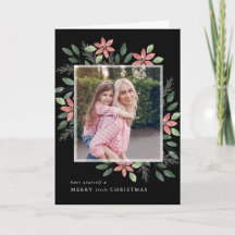 Blumenurlaub, Weihnachts-Foto-Grußkarte