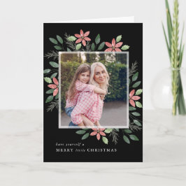 Blumenurlaub, Weihnachts-Foto-Grußkarte Karte
