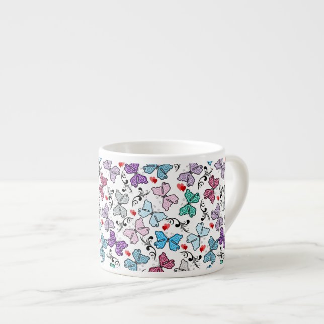 BlumenValentinsgruß-Muster Espressotasse (Vorderseite Rechts)