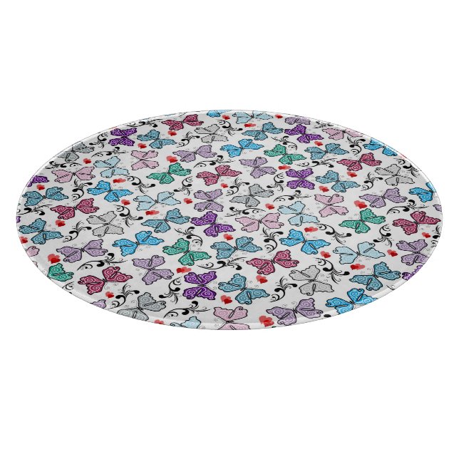 BlumenValentinsgruß-Muster Schneidebrett (Ecke)