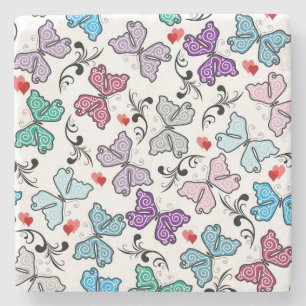 BlumenValentinsgruß-Muster Steinuntersetzer