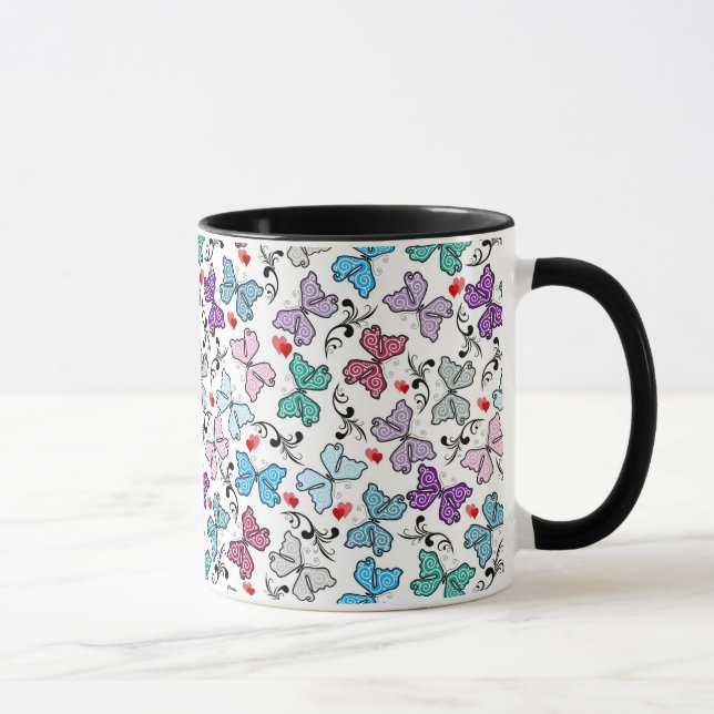 BlumenValentinsgruß-Muster Tasse (Rechts)
