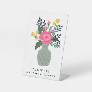 BLUMENVASE Benutzerdefinierte Florist Blumenstände Sockelschild