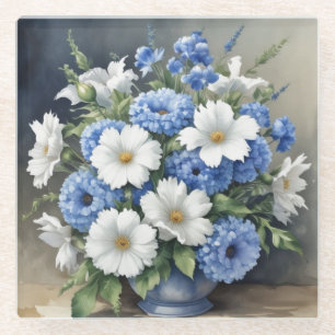 Blumenvase Elegante Aquarellmalerei Glasuntersetzer