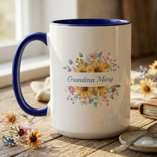 Blumenvase Oma Name Tasse Sonnenblume Geschenk