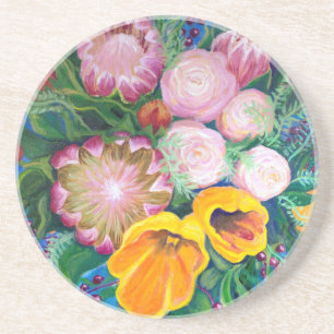 Blumenvase - Proteas, Tulpen und Rosen Untersetzer