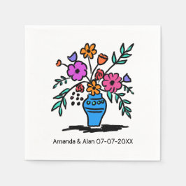 Blumenvase Sketch CUSTOM Hochzeitsstiftung Verlobu Serviette
