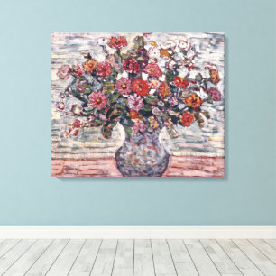 Blumenvase, Zinnias von Maurice Prendergast Leinwanddruck