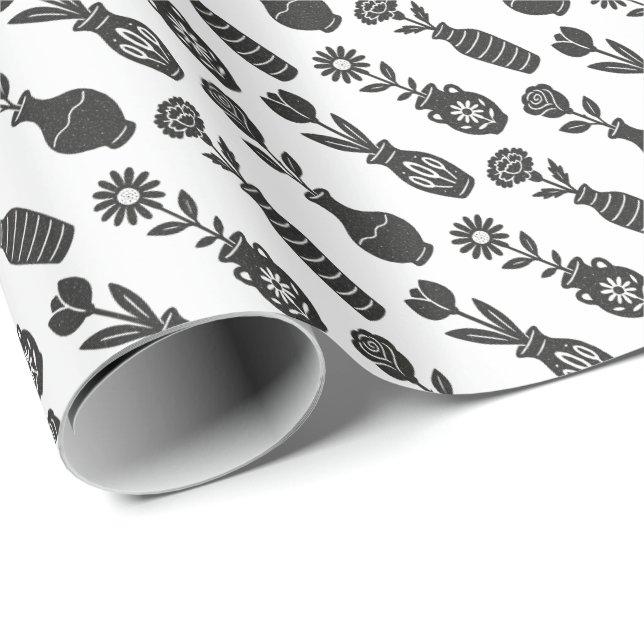 Blumenvasen Geschenkpapier (Rolleneckpunkt)