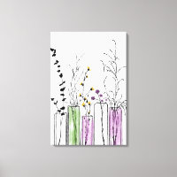 Blumenvasen Schwarz-weiße lila Canvas drucken