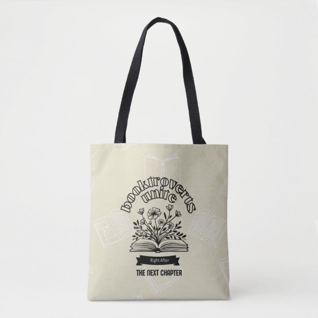 Blumenverbund "Booktroverts Unite" Tasche (Vorderseite)