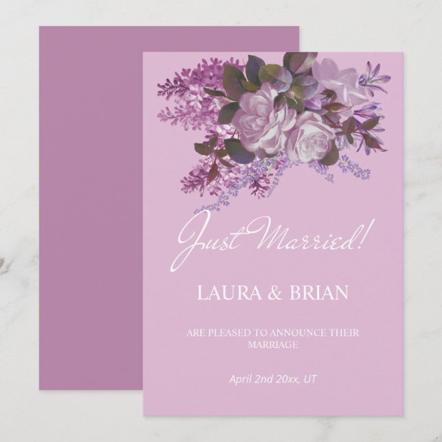 Blumenverkündung, nur verheiratete Hochzeit Einladung (Vorne/Hinten)