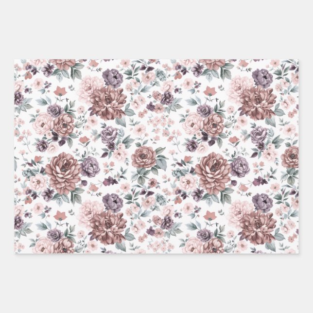 Blumenverpackungspapiere  geschenkpapier set (Vorderseite)