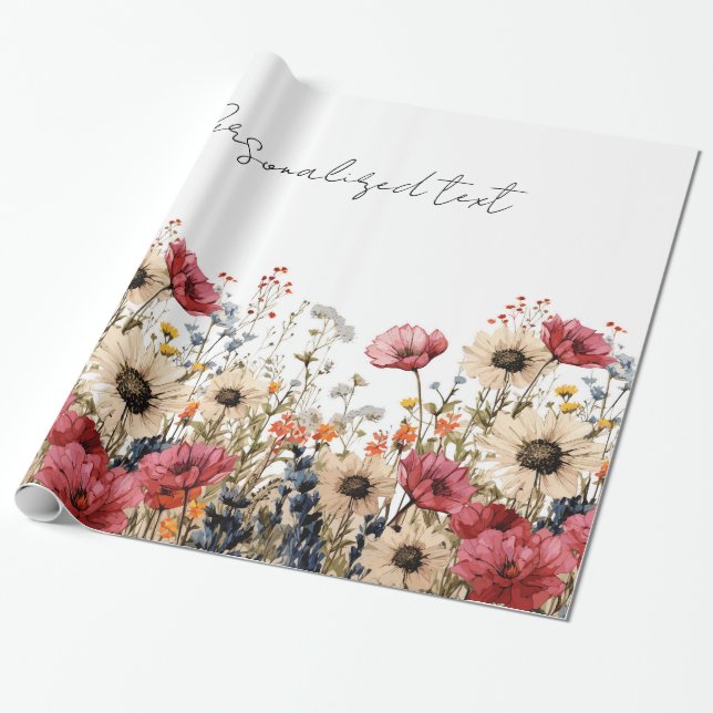 Blumenversäumung Geschenkpapier (Ungerollt)