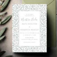 Blumenvintage Salbeigrün Nuestra Boda Hochzeit