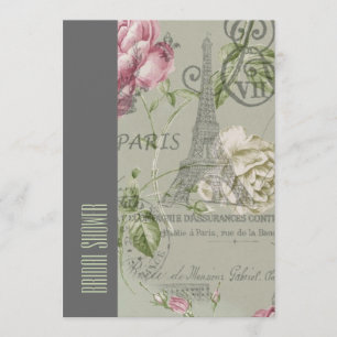 BlumenVintages Brautparty Turms paris Eiffel Einladung