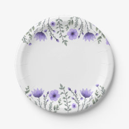 Blumenviolett-Hochzeitsfeier Pappteller