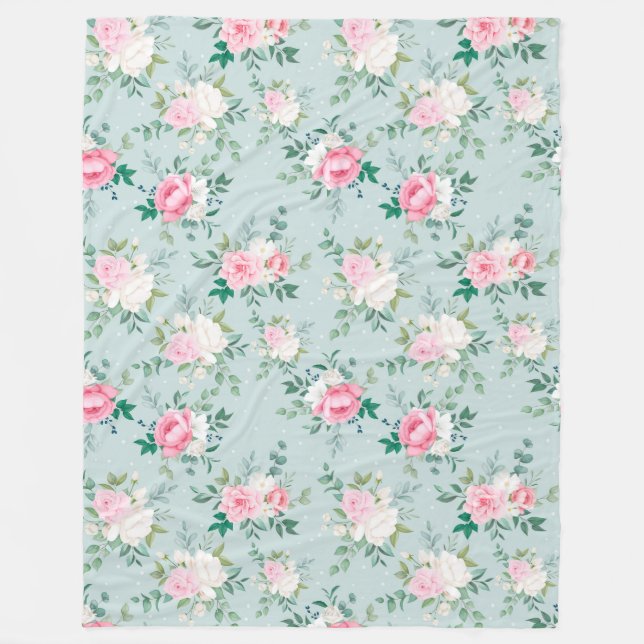 Blumenvliesdecke Fleecedecke (Vorderseite)