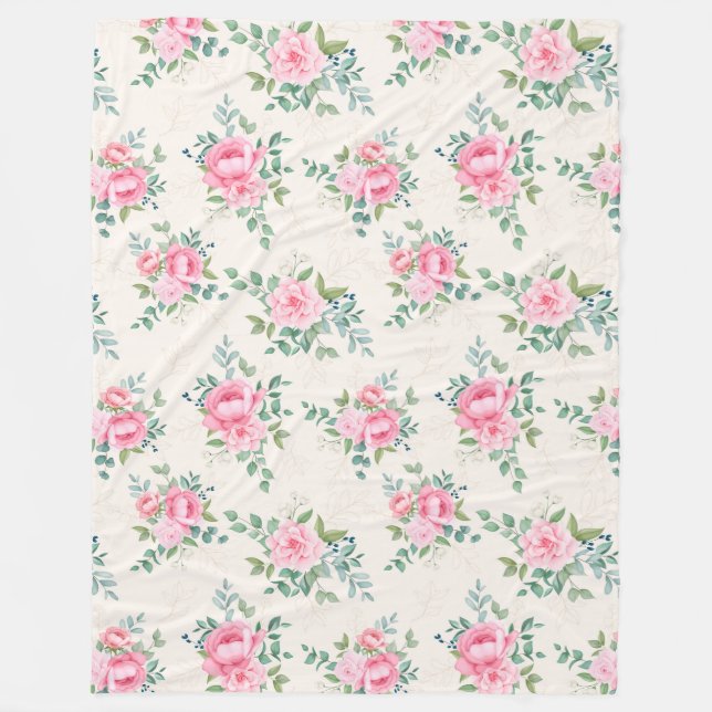 Blumenvliesdecke Fleecedecke (Vorderseite)