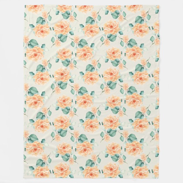 Blumenvliesdecke Fleecedecke (Vorderseite)
