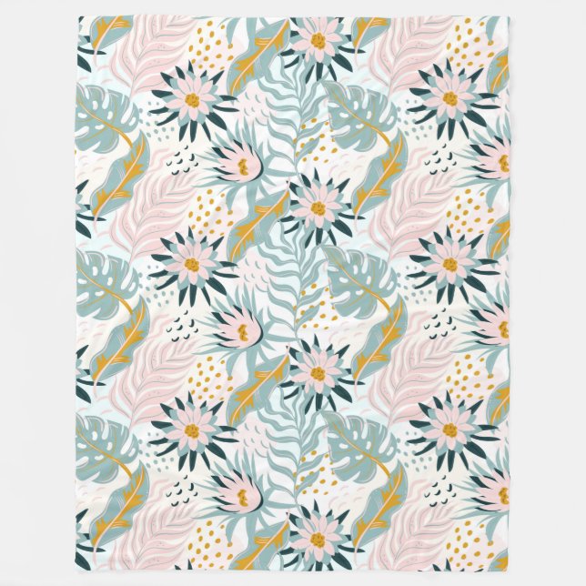 Blumenvliesdecke Fleecedecke (Vorderseite)