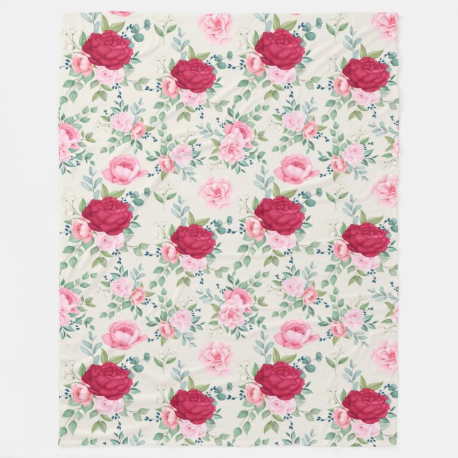 Blumenvliesdecke Fleecedecke (Vorderseite)